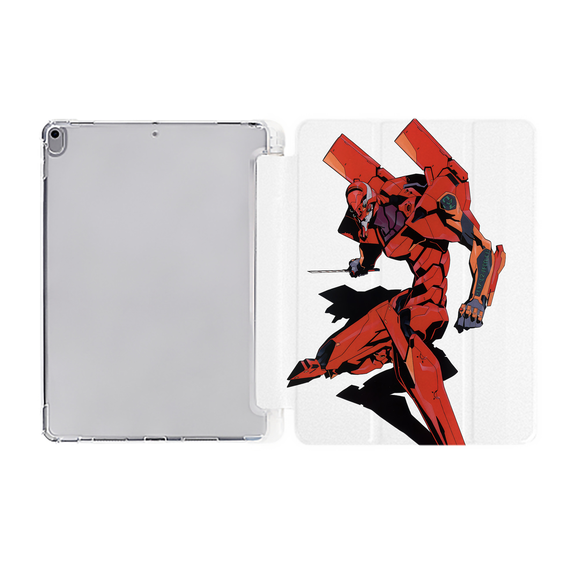 （画像用） EVA 新世紀エヴァンゲリオン IPad ケース ペン収納付き 三つ折りスタンド PUレザー×シリコン 対応機種9.5/10.5/10.9インチ
